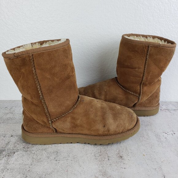 UGG Classic Midcalf Boots Brown Chestnut Comfort sz 6 Shearling Suede Sheepskin - Picture 14 of 15